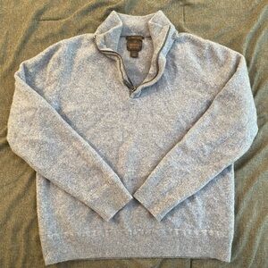 Light Blue Cashmere Quarter Zip Up (Women’s Size Large, 100% Italian Cashmere)